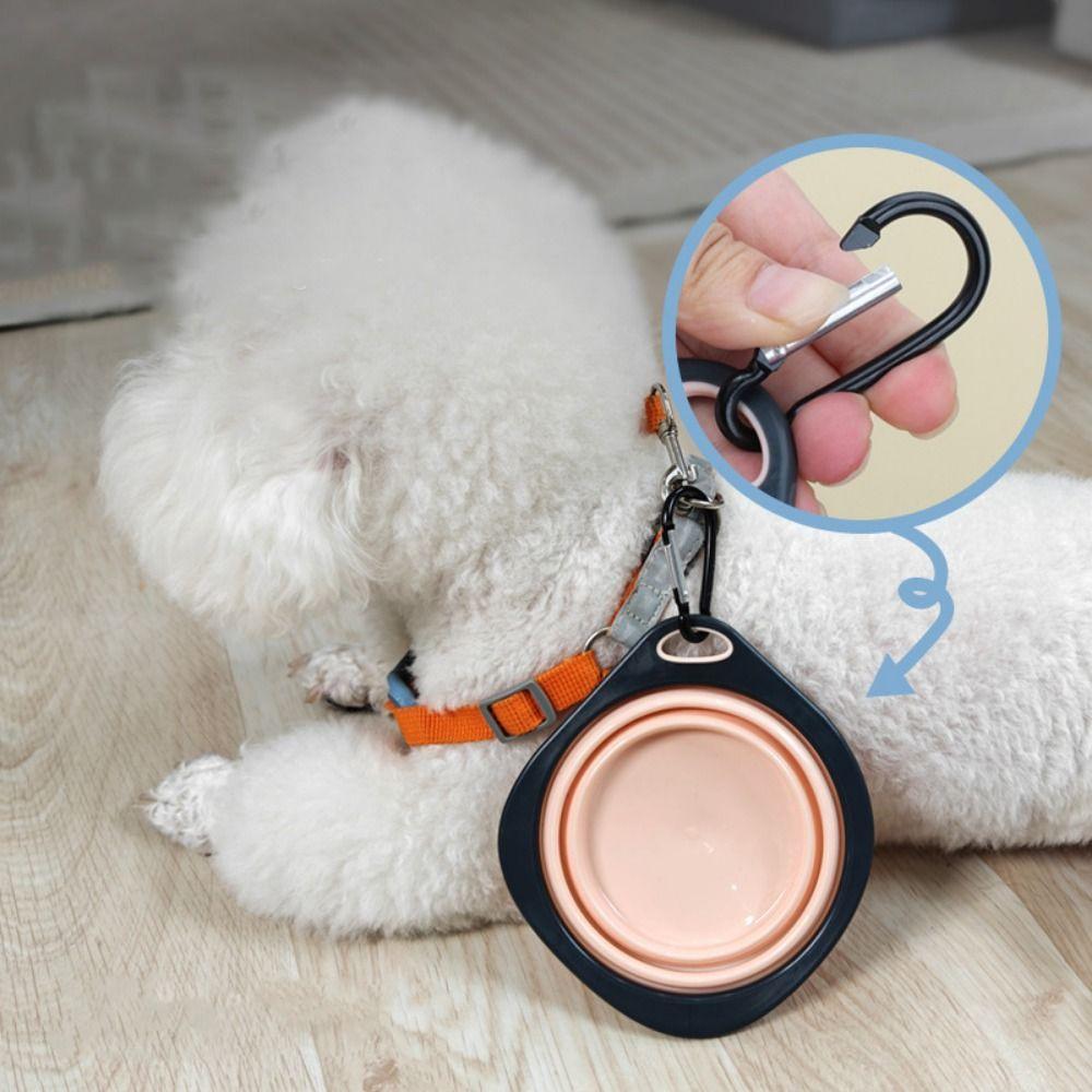 With Hanging Hook Pet Folding Bowl Bite Resistant Cat Dog Food Water Bowl Pet Travel Bowl  Outdoor