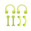 6Pcs UV Rook Multicolor Nose Rings Hoop Earrings Eyebrow Ring Lip Labret Studs Acrylic Flexible Cartilage Ear Piercing Jewelry