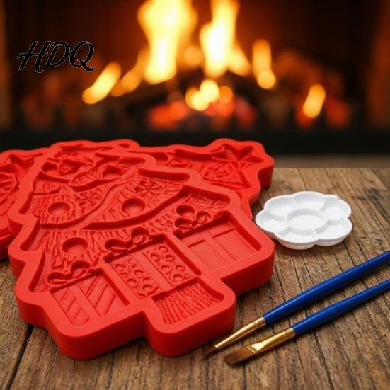 Customized Hanging Ornaments Christmas Tree Mold Craft Kit DIY Casting Painting Kit with Paints Palette And Home Decor Projects Brush Paint Your Own
