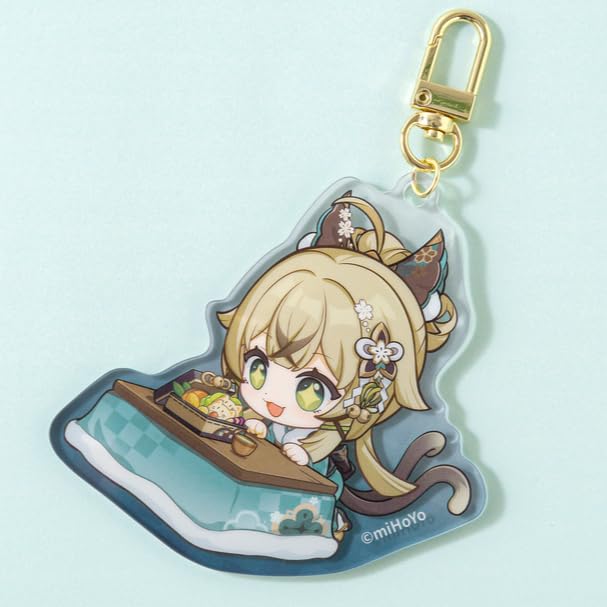 Genshin Impact Official Merchandise: Meow Meow Express Series Kirara Merchandise Set of 5, Including Badges, Keychains, Acrylic Stands (2 Types), and