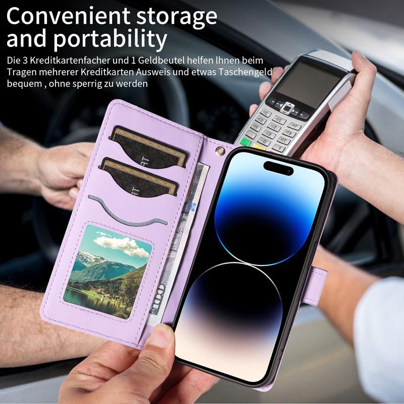 Leather Wallet Case for iPhone 13 12 11 X XS 8 7 SE 2020 2022 Pro Plus Max Luxury Leather Casing Magnetic Buckle Card Slots Phone Cover