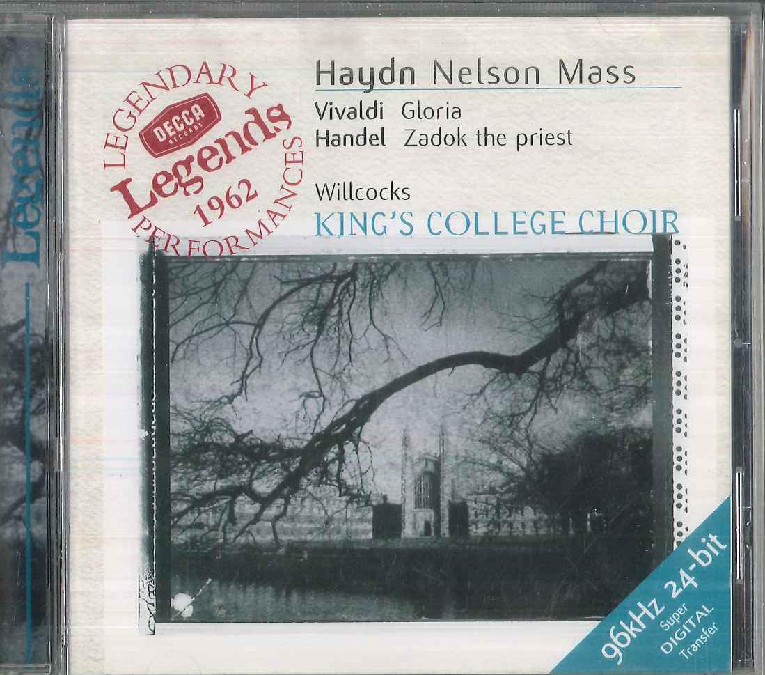 

CD HAYDN, VIVALDI, HANDEL, WILLCOCKS, - Nelson Mass / Gloria / Zadok The Pr POCL6034 DECCA 2000 Japan Classical Used