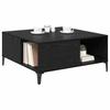 Coffee Table Black Oak Effect 80 X 80 X 36.5 Cm Engineered Wood