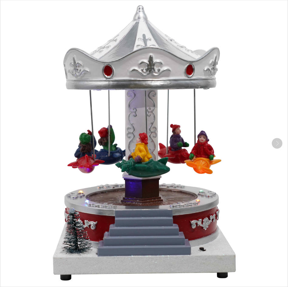 Christmas Playground Rotating Animation Decoration Gift Customizable Carousel Horse Decor Rotating Music Boxes with Light Toys