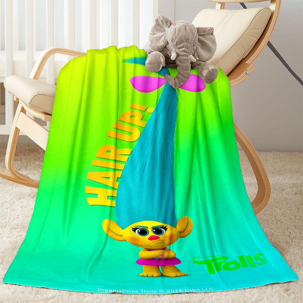 Trolls World Tour Blanket Soft Warm Cozy Suitable for Chair Bed Livingroom for All Seasons Modern Ideal Gift For Birthday Valentine'S Day