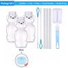 Small Bear Drink Cup Set With Silicone Straws And Brushes For Kids And Teens