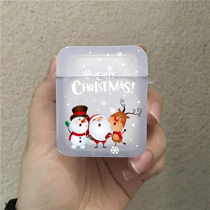 Merry Christmas New Year Earphone Case for Airpods 4th 3rd Pro 3 Soft Cover for Airpod 2 3 1 Protective Accessorie Shell Fundas
