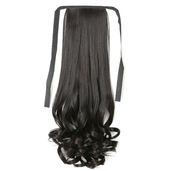 38/48/58 cm langes, gerades, lockiges Pferdeschwanz-Haarteil mit Clip-in-Haarverlängerung