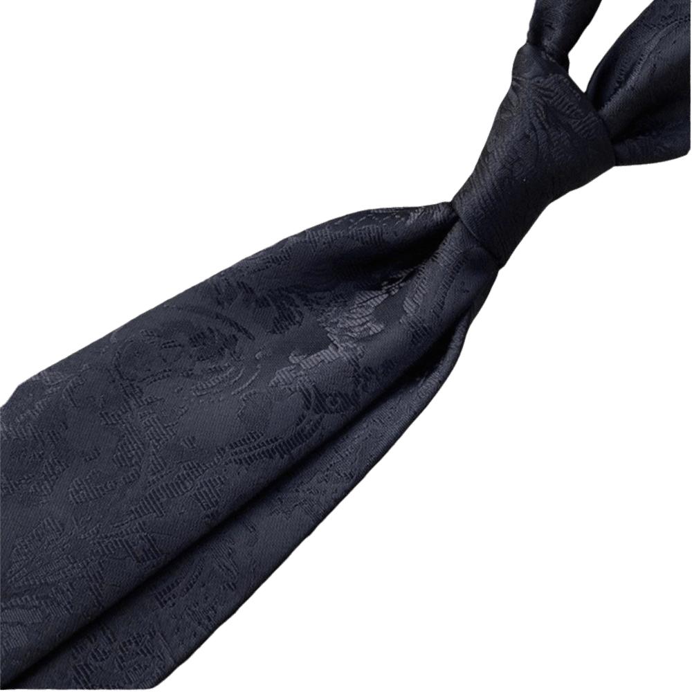 Floral Men Necktie Solid Color Retro Cravat Simple Black Necktie  Boys