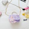 Chain Fashionable Pvc Bag For Children With Adorable Bowknot And Breathable Lining