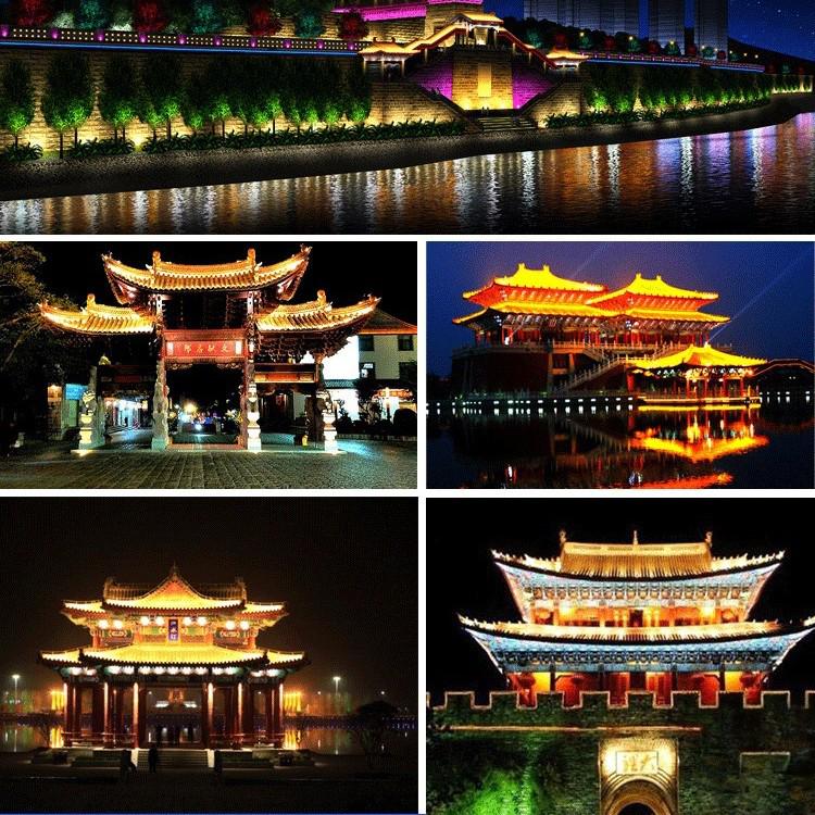 6W Solar Outdoor Waterproof LED Corrugated Light - Retro Golden Yellow for Landscape & Building