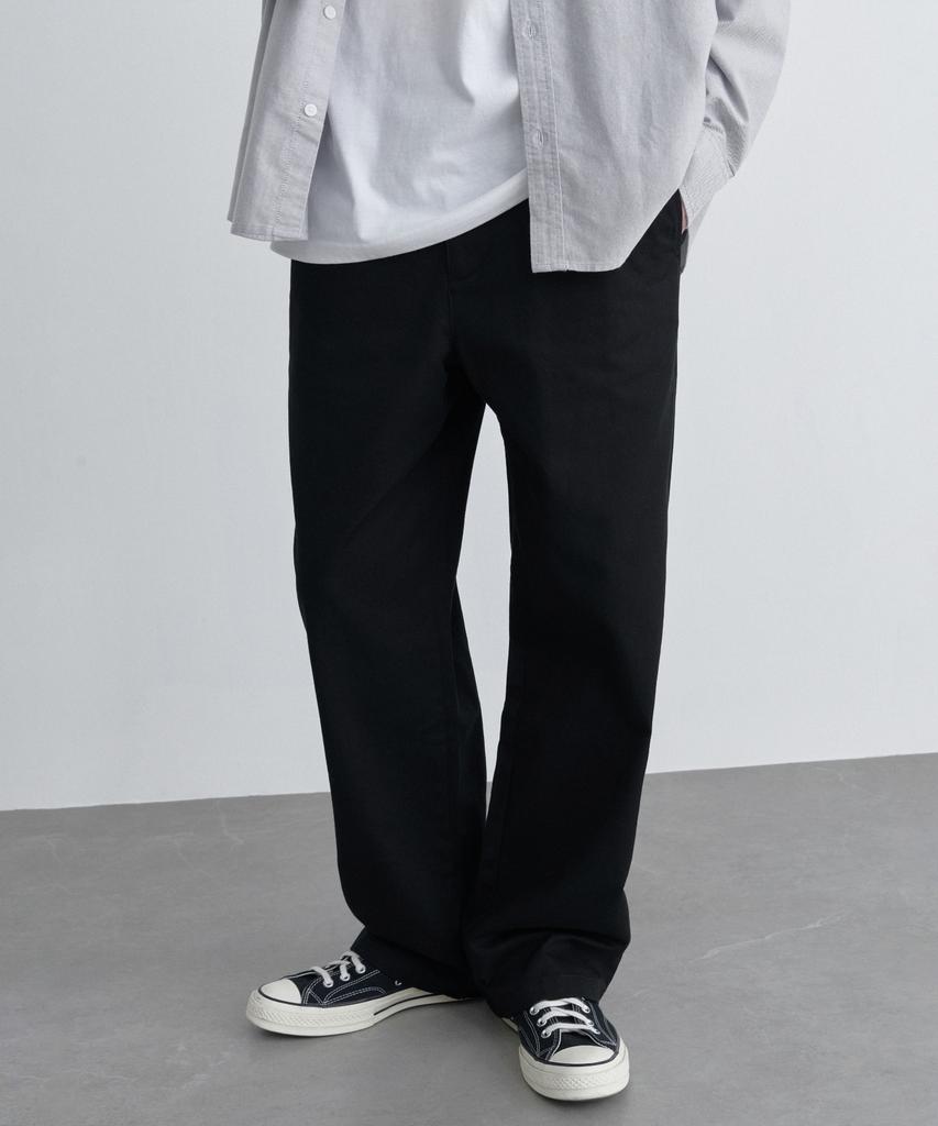 MUSINSA STANDARD Wide Chino Pants [Black]