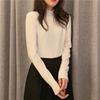 Popular Solid Color Shirt Semi-turtleneck Women's Autumn and Winter Knitted Sweater New Sweater with Long Sleeves Inside