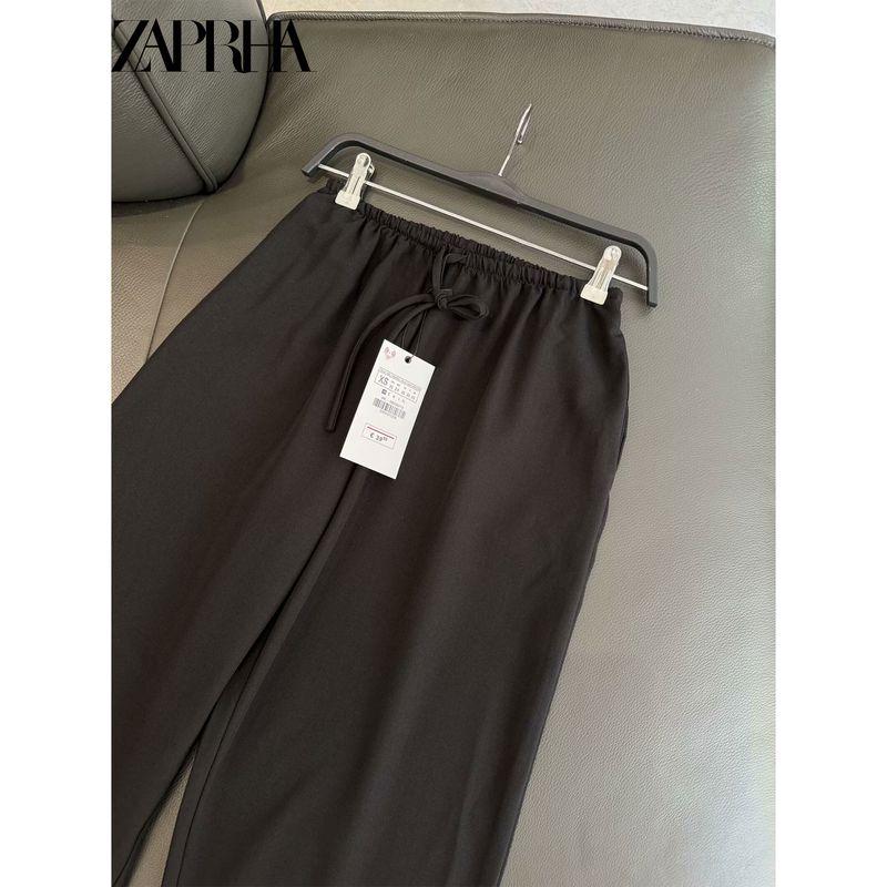Zaprha 2025 Summer New Arrival Lightweight Draping Mid-Waist Minimalist Casual Pants for Women Slim Looking Loose Feeling 3067450