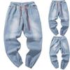 Men's Casual  Denim Cotton Vintage Wash Hip Hop Work Trousers Jeans Pants
