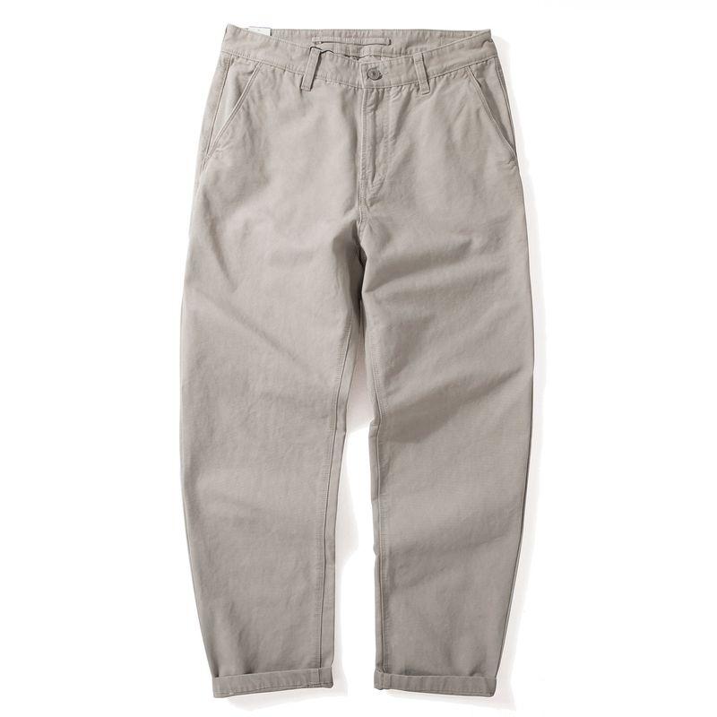 Men s Heavyweight Casual Pants, American Retro Washed Pure Cotton Trousers, Simple Versatile Loose Casual Tapered Straight Pants Apricot 29