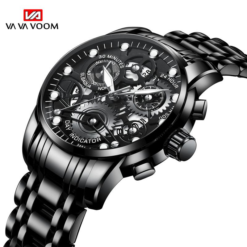 

VA VA VOOM Quartz Movement Hollow Waterproof Watch Men s European and American Calendar Watch Men s