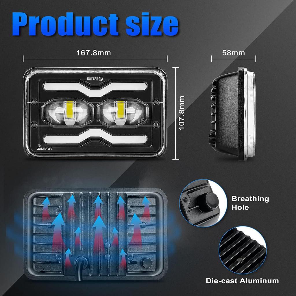 5-Inch High-Brightness LED Headlight for 4x6 Wrangler Off-Road Trucks