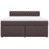 Box Spring Bed with Mattress Dark Brown 180 X 200 Cm Fabric