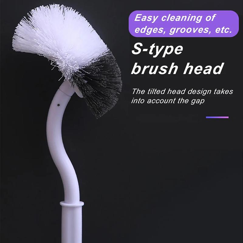 Japanese Wall-Mounted S-Shaped Toilet Brush No Dead Corner Cleaning Brush Toilet Cleaning Brush Bathroom Accessories