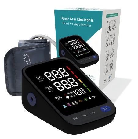 Automatic Digital Arm Tensiometer Sphygmomanometer Electric Upper Arm Blood Pressure Meter Heart Rate Monitoring LED Display CE Plastic