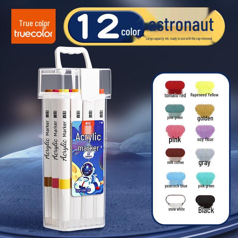 True Color Stackable Acrylic Markers - Non-Bleeding Watercolor Pens for Students and Kids