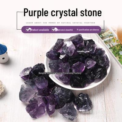Large Purple Fluorite Raw Stone - Incense, Diffuser & Bonsai Decoration Crystal