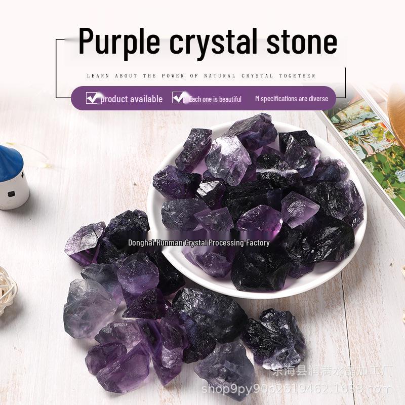 Large Purple Fluorite Raw Stone - Incense, Diffuser & Bonsai Decoration Crystal