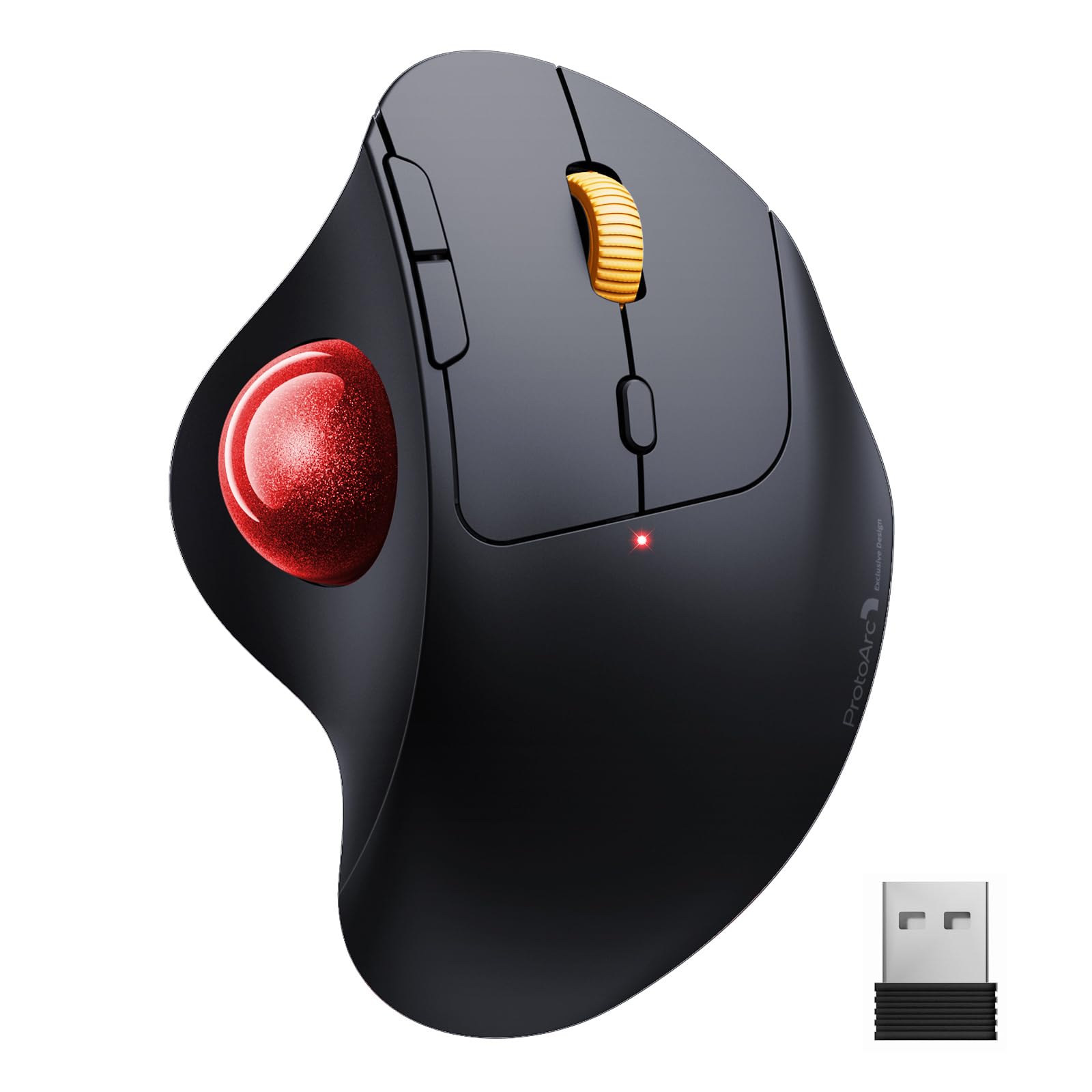 

ProtoArc Trackball Mouse Сумісний із підключенням 3 пристроїв одночасно Бездротова велика роздільна здатність Оснащений сумісністю з Bluetooth/2,4 ГГц, часом,