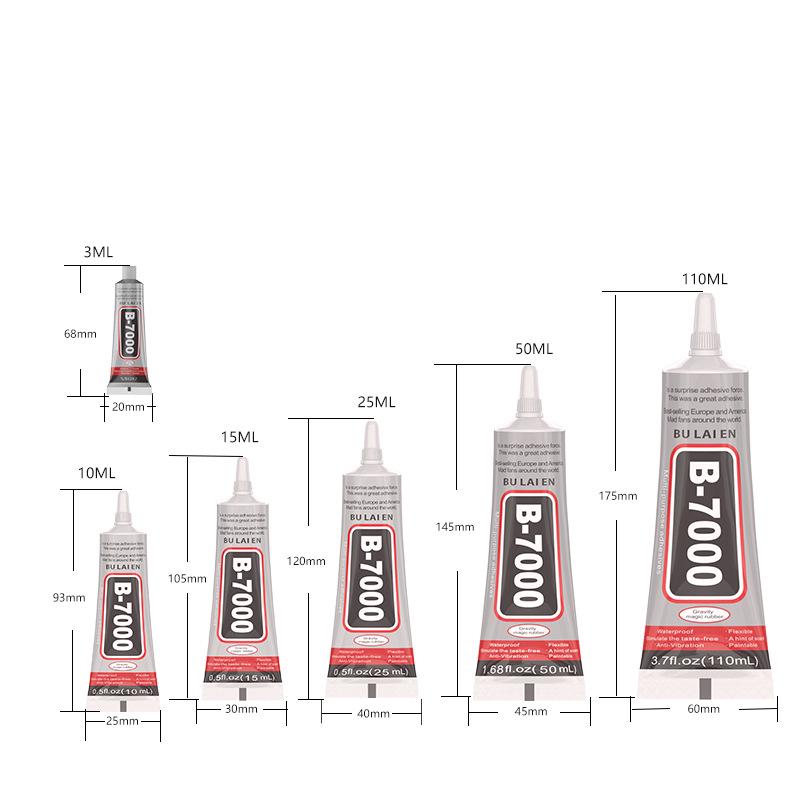 B7000 Needle-Applicator Adhesive for Mobile Screens, Jewelry, DIY Rhinestone Stickers, Transparent & Strong Glue