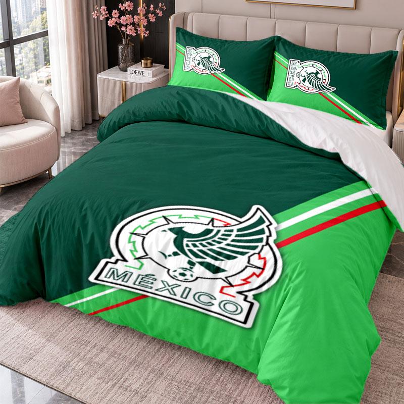 Mexico National Team 3Pcs Bedding Set Duvet Cover With Two Pillowcases For Bedroom Home Decoration