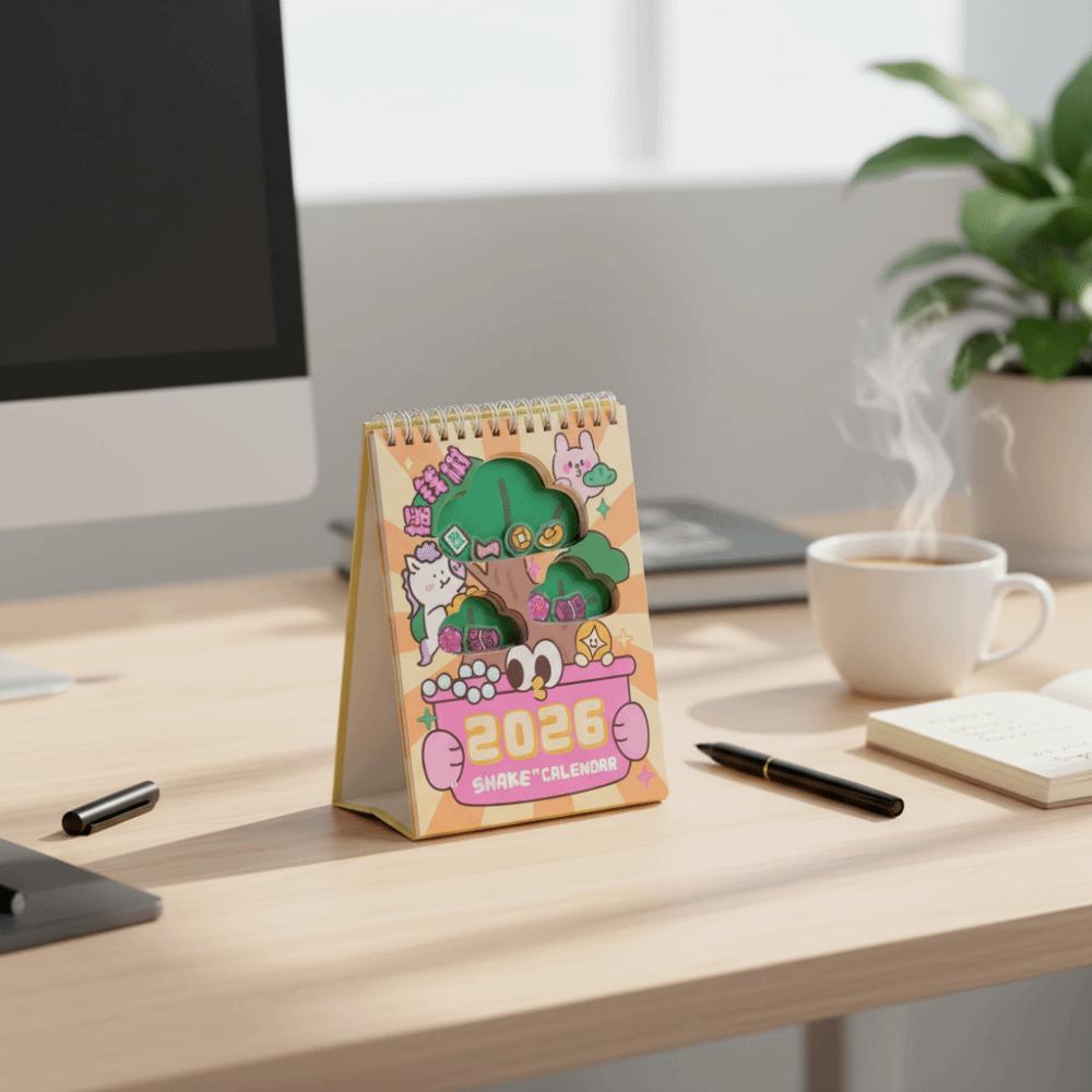 Traditioneller Klappkalender Cartoon Tischkalender Kreativer Schreibtischkalender Geburtstagsgeschenke