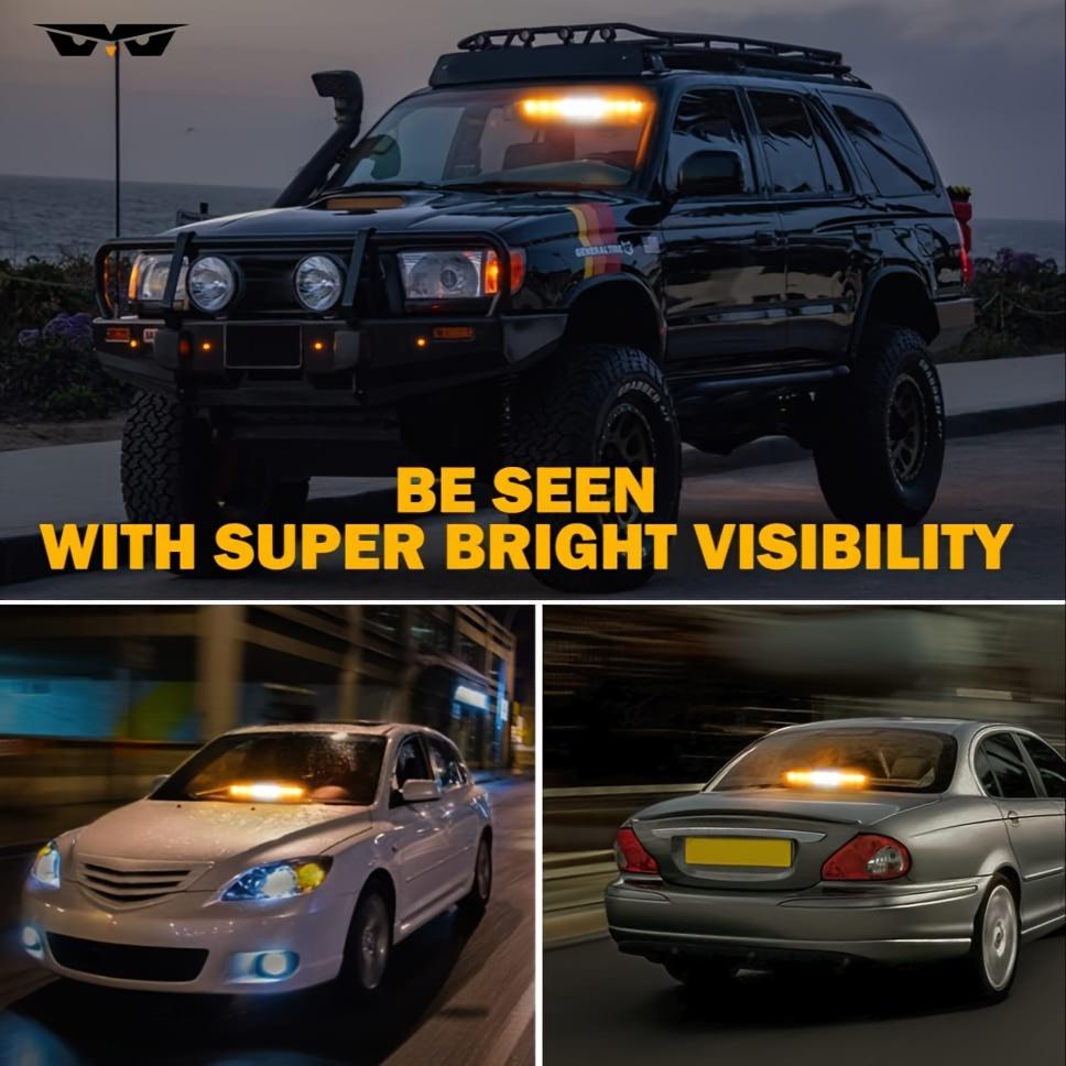 Verkehrsberater-Lichtleiste für die Windschutzscheibe, LED-Notfall-Armaturenbrett-Sicherheitswarn- und Gefahrenblinklicht für Baufahrzeuge und LKWs