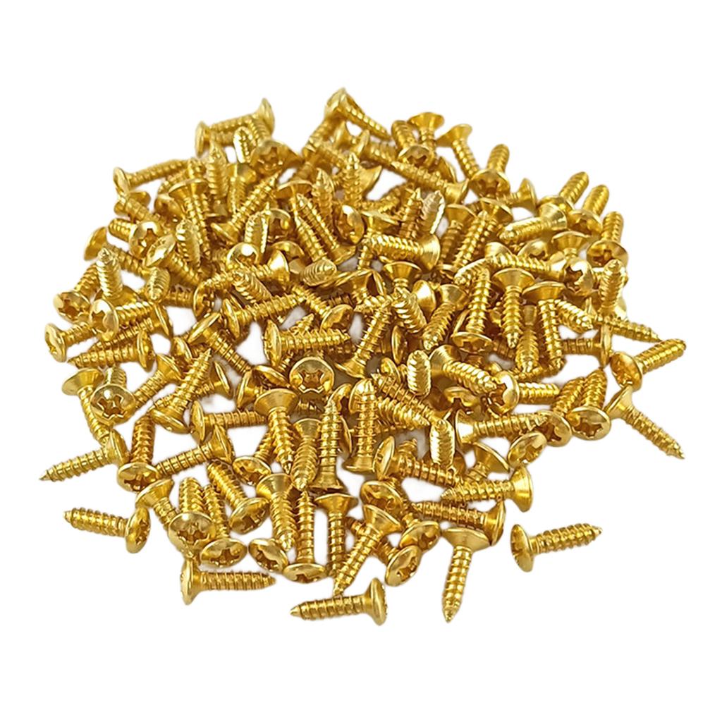 100Pcs Guitar Pickguard Screws Bass Pickguard Screws Set Guitar Mounting Screws for Electric Guitar Bass Pickguard