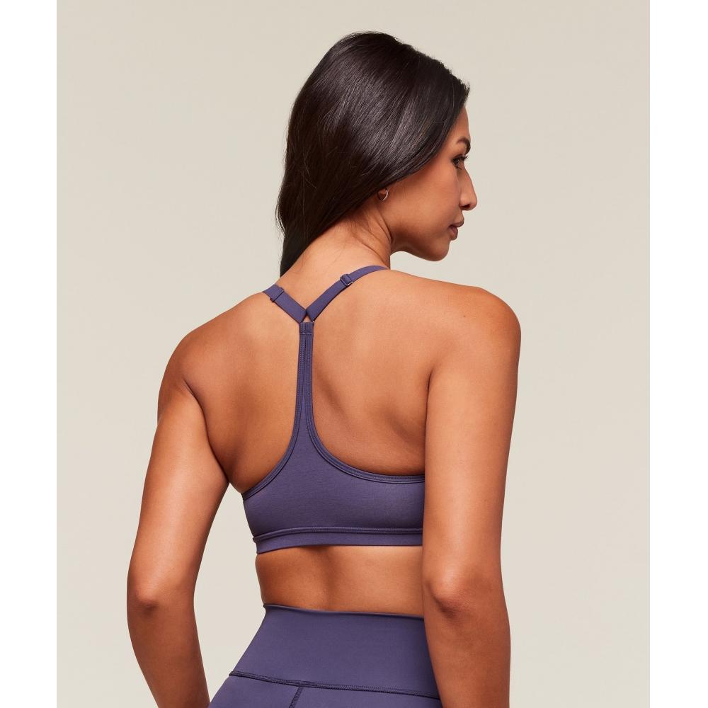 Gymshark Cotton Racerback Sports Bra Weighted Purple B3b3c Pb7p