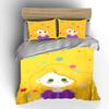 Golden Bedding Set with Cute Cartoon Girl Bedding set (1 duvet cover, 2 pillowcases, duvet not included)