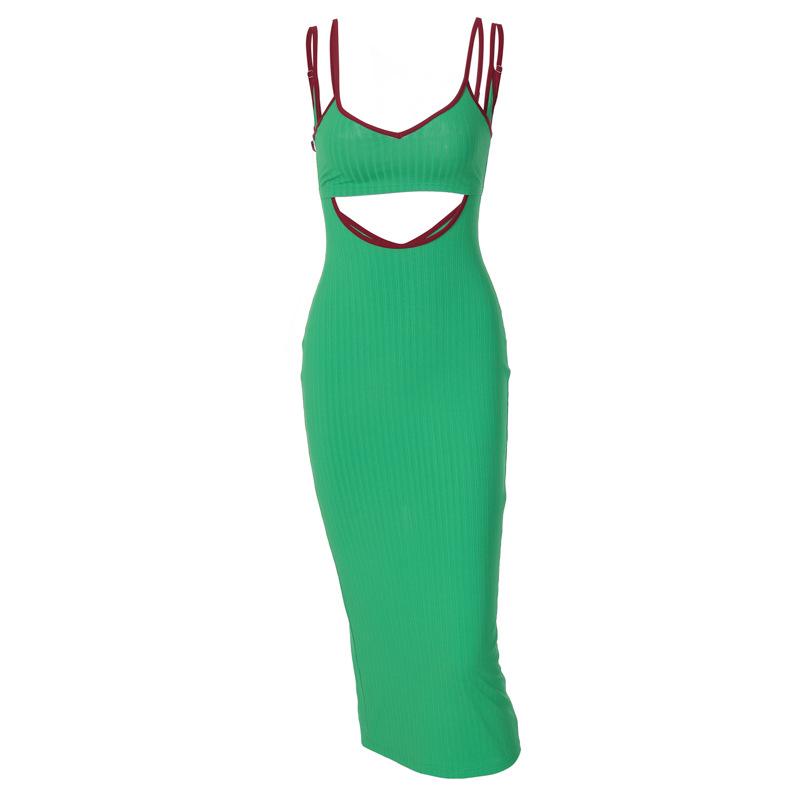 Elegant Bodycon Sexy Women's Dress for Women 2022 Summer Sleeveless Hollow Out Party Maxi Evening Night Club Dresses Woman