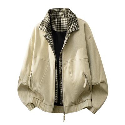 Wiosna Nowy Japoński Retro Jednokolorowy Płaszcz Modny Neutralny High Street Casualowa Kurtka