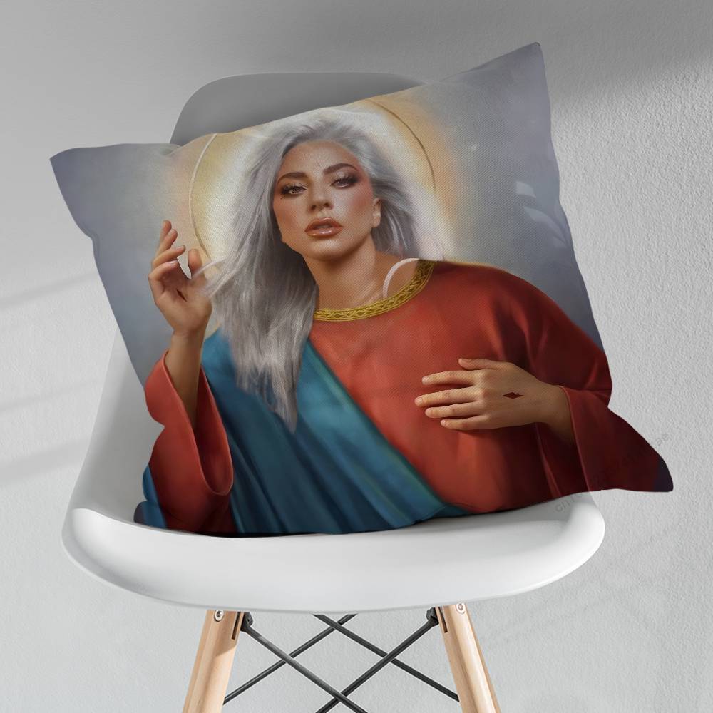 Singer LLady GGaga Cool Pillowcase for Sofa Room Office Decor Printing Merchandise AllMatch Cushion Cover
