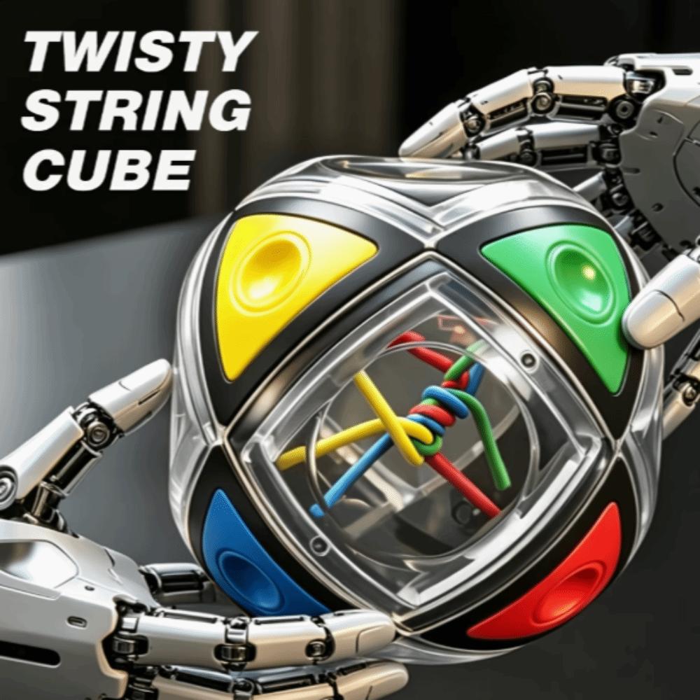 Color Matching Twisty String Cube 3D Brain Teaser Unlocking Puzzle Toy Holiday Gift