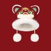 Thickened New Year Red Cap Ear Muffs Winter Warm Hat Kawaii Children's Lion Dance Hat Outdoor