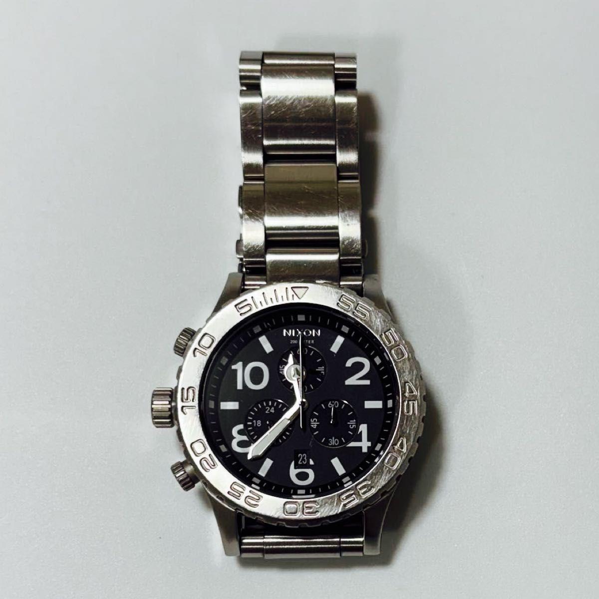 Used Nixon 42-20 Chrono Watch Silver Black