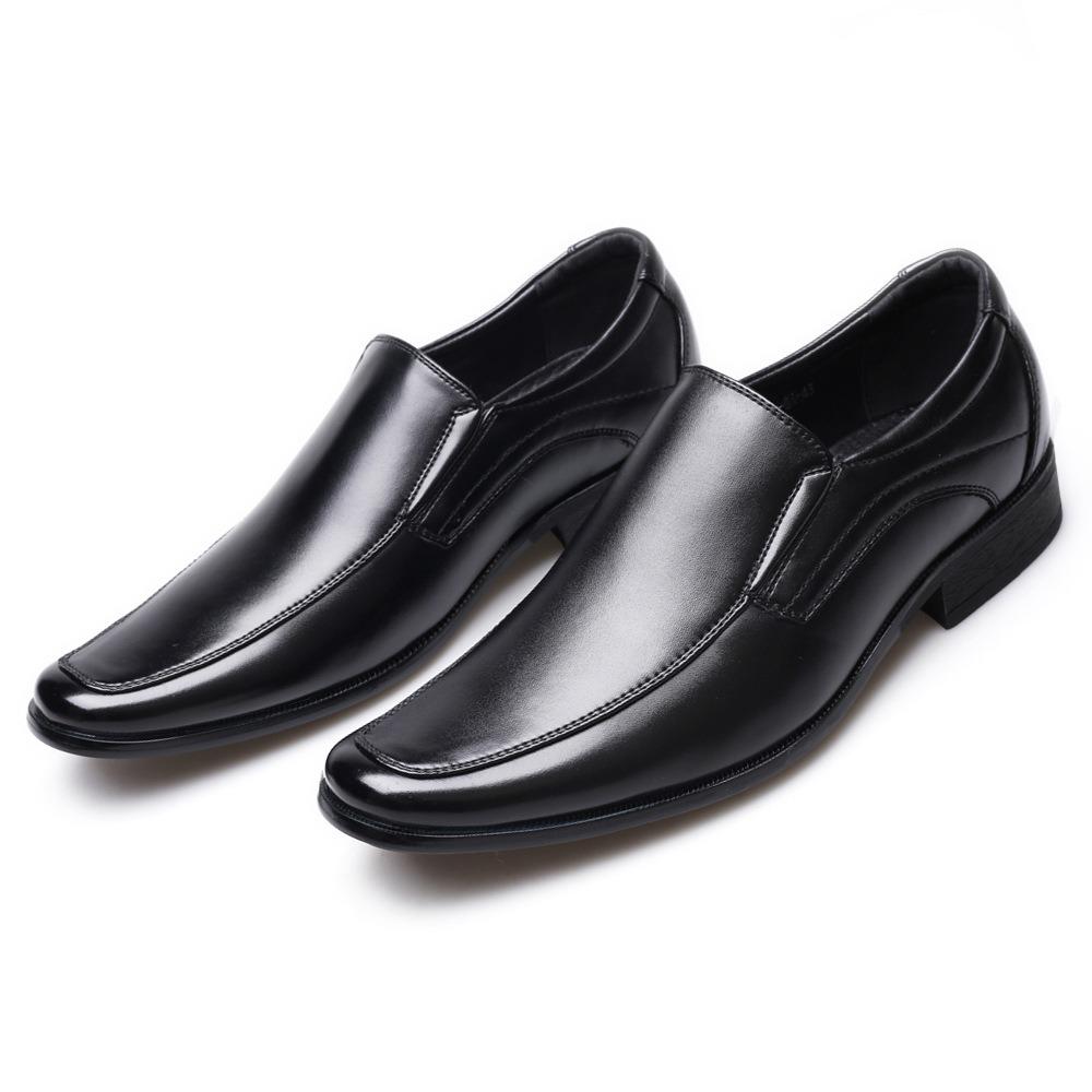 Men Casual Leather Shoes Slip On Small Square Toe Japanese Design