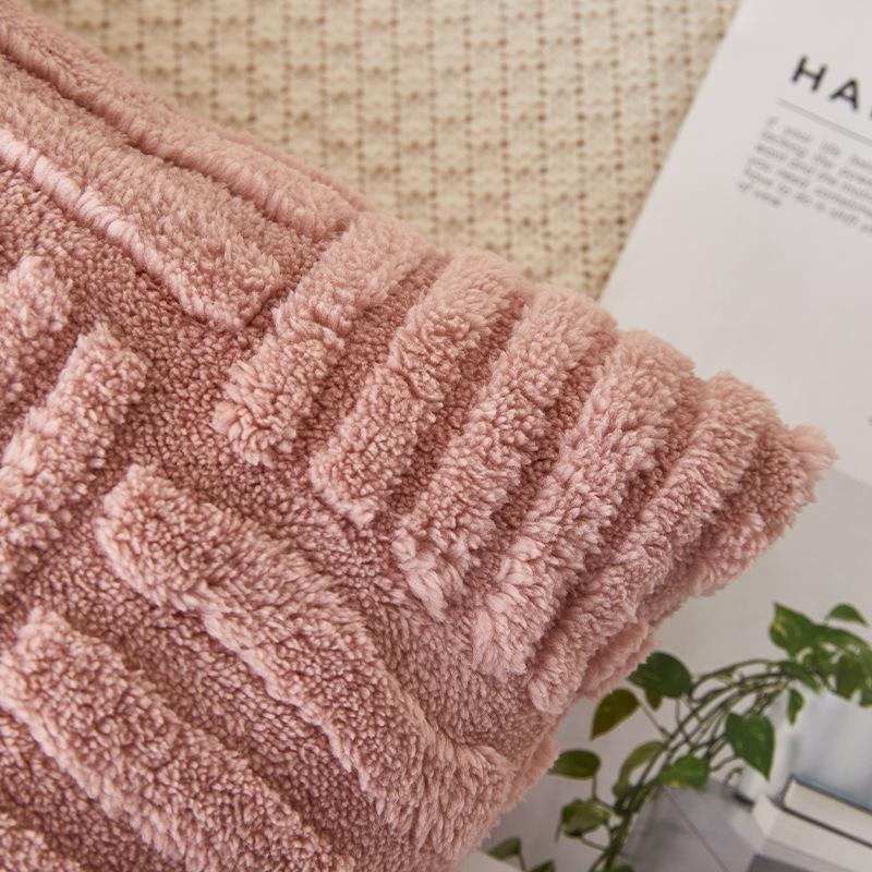 Pillowcase Woven Plush Sofa Pillow Sleeve Solid Color Soft Cushion Cover