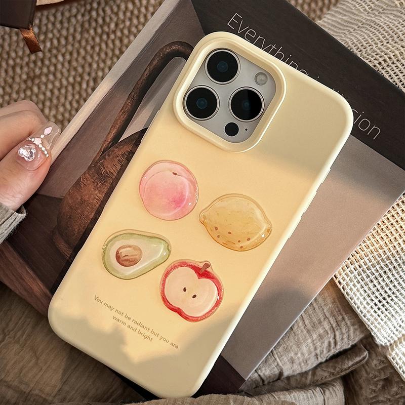 Süße Niedliche 3D-Frucht Weiche TPU-Handyhülle Für iPhone 12 13 14 15 16 Pro Max 16 Plus Stoßfeste Silikon-Rückabdeckung Schale