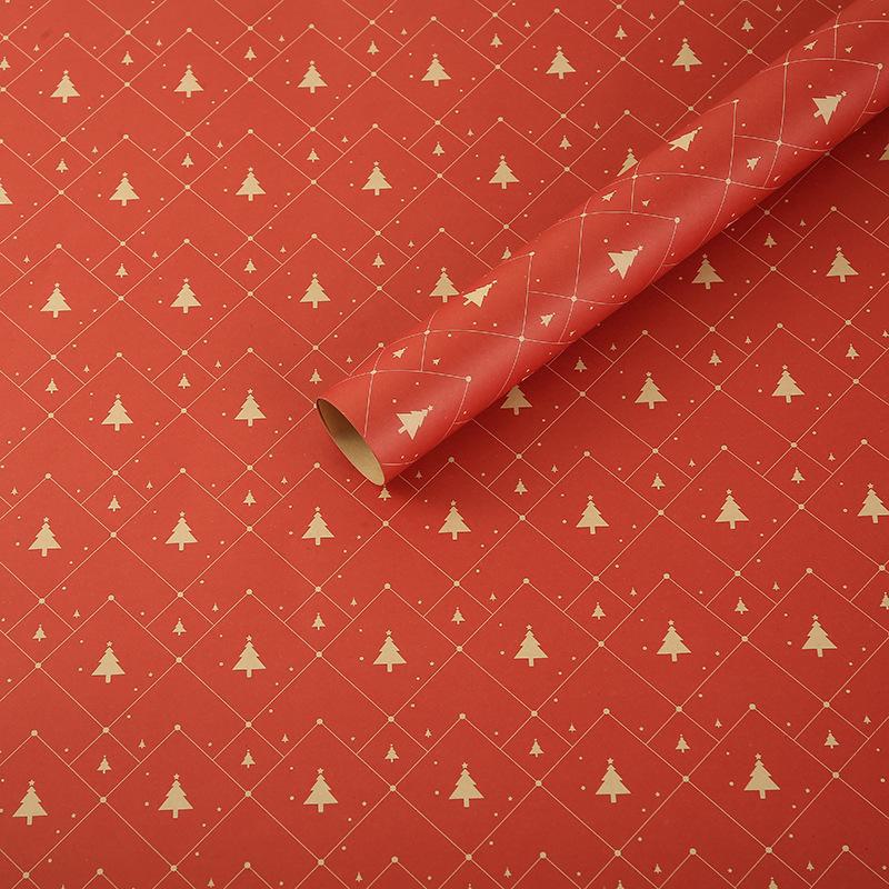 Christmas Tree & Elk Gift Wrap - Thick Coated Paper