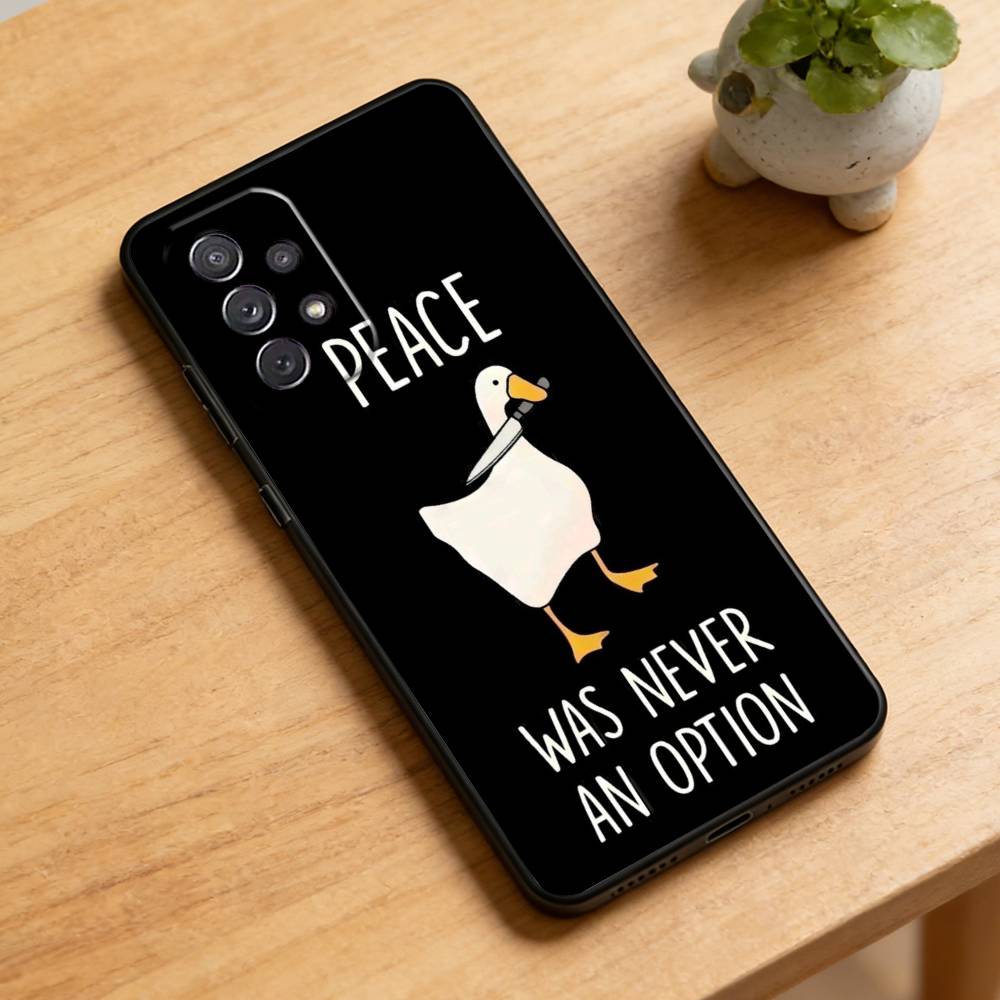 Cartoon Cute Goose Phone Case For Samsung Galaxy A73,21,22,32,71,53,52,51,80,5G Soft Black Cover