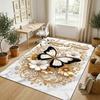 Butterfly Theme Crystal Velvet Rug Personalized Custom Name Text Soft Floor Mat Home Decor