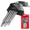Set of TORX KEYS, Short Allen Keys, 9 Pcs > T10 - T50mm < Vorstahl