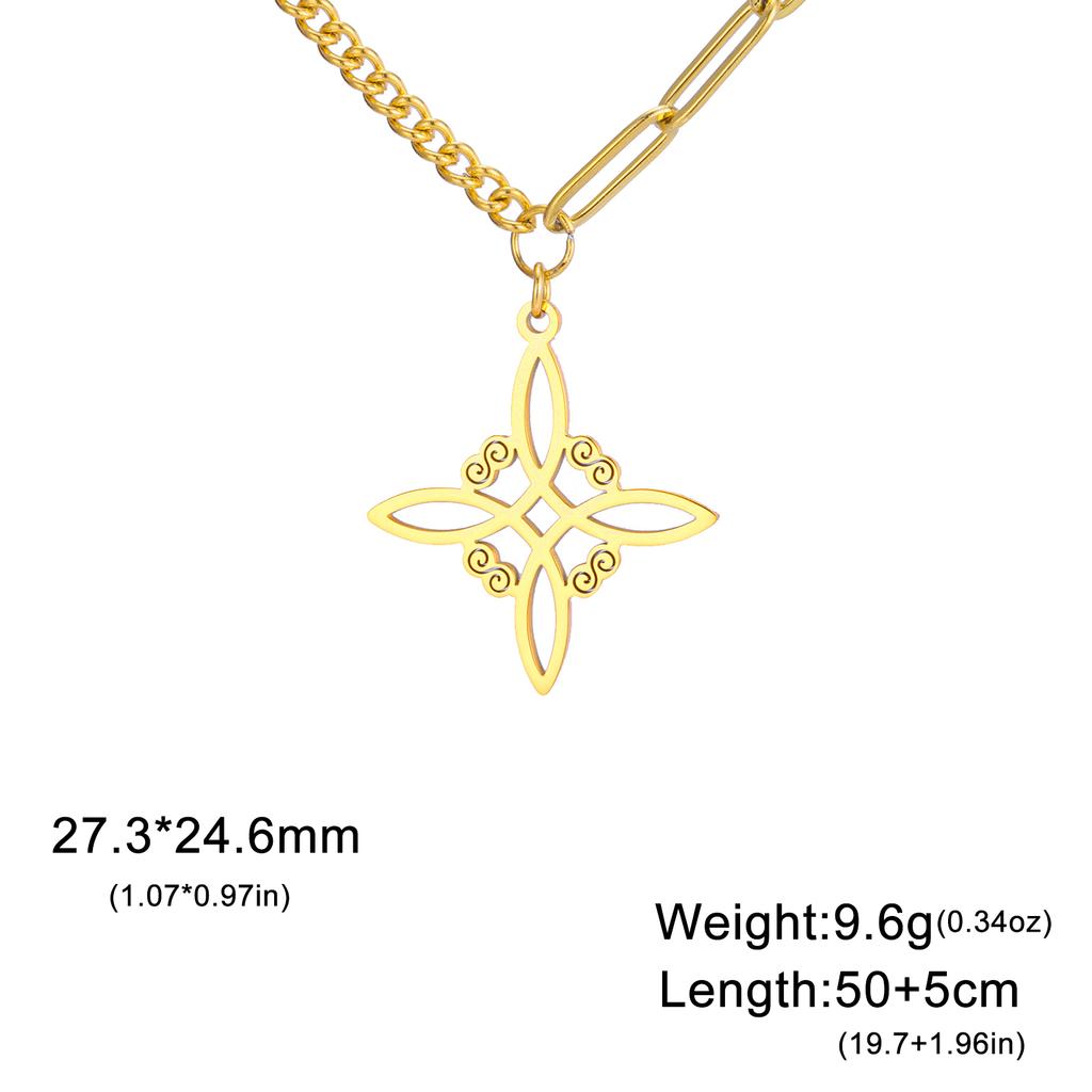 Teamer Stainless Steel Irish Witch Knot Celtics Knot Pendant Necklace Women Men Snake Chain Necklace Amulet Jewelry Wholesale